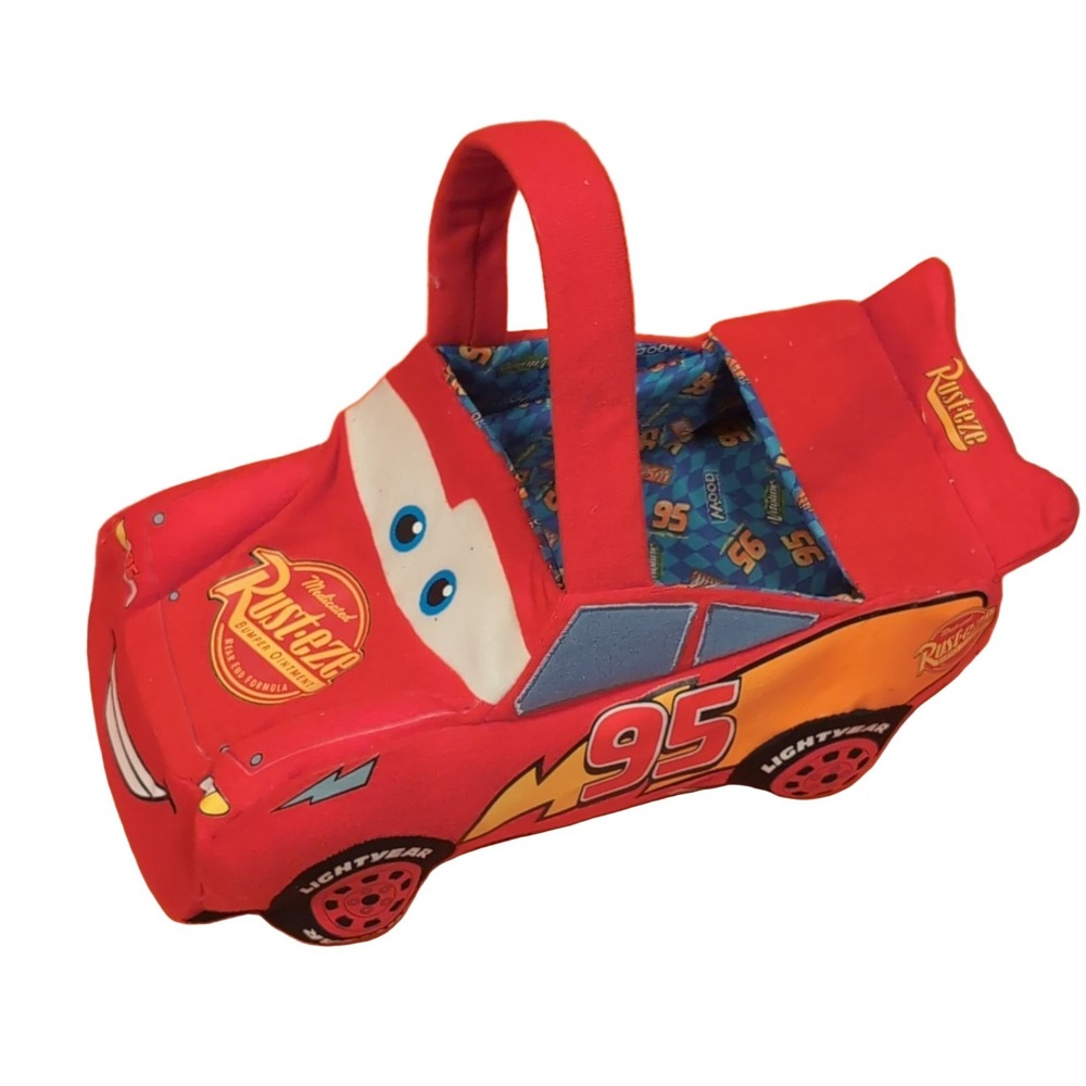 Disney/Pixar Lightning McQueen Easter Basket Plush Rust-eze Handle 12x6.5"